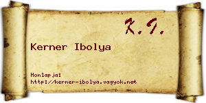 Kerner Ibolya névjegykártya